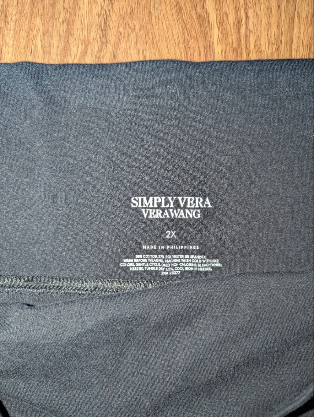 2X Simply Vera Wang Black Leggings